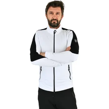 Pánský svetr EA7 EMPORIO ARMANI SKI KITZBUHEL TECNICAL POWERSTRETCH COLORBLOCK TOP FULL ZIP MAN WHITE Velikost: M