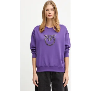 Dámská mikina Bavlněná mikina Pinko dámská, fialová barva, s aplikací, 100534 A2RO 100534.A2RO 49X, vel. S