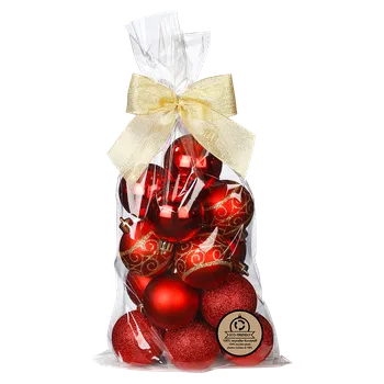 Vánoční dekorace Sada vánočních baněk Rouge, červená, plast, 16 ks 81238G003