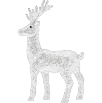 Vánoční dekorace Dekorační figurka jelen, výška: 19 cm, bílá 72344 07