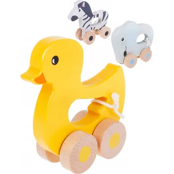 Dřevěná hračka _Ostatní 1_ DŘEVO Zvířátko baby na kolečkách 3 druhy *DŘEVĚNÉ HRAČKY*