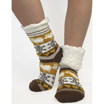 Dámské ponožky Dámské protiskluzové vlněné ponožky OVEČKA, VELIKOST 35 - 38