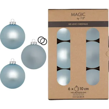 Vánoční dekorace Sada vánočních baněk Cordial Blue, modrošedá, sklo, 6 ks&nbsp;16115P106