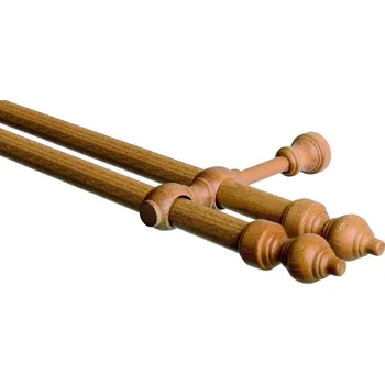 Garnýž Garnýž dvouřadá 28mm odstín jasný dub 120 cm (do stěny / na tunýlek - bez kroužků)