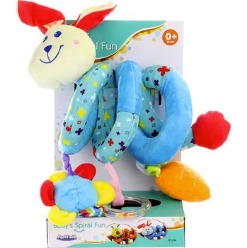 _Ostatní 1_ PLYŠ Baby spirála zajíček chrastítko s aktivitami na postýlku pro miminko