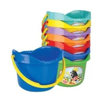 Hra na zahradu _Ostatní 1_ PL Dětský kyblík mušlička Krtek (krteček) na písek s ouškem plast 7 barev