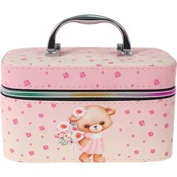 dětské šminky a malovátka _Ostatní 1_ Kufřík dětský kosmetický vel. S se zrcátkem na zip medvídek