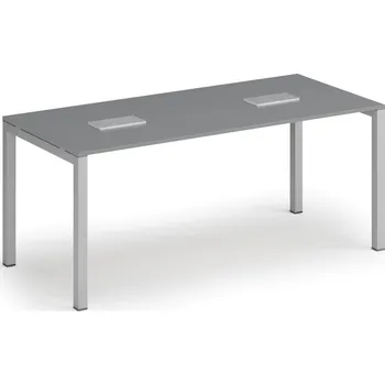 Psací stůl B2B Partner Jednací stůl PRIMO SQUARE, 180x80 cm, grafit + 2x stolní zásuvka TYP I, stříbrná