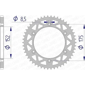 Nářadí na motocykly Hliníková zadní rozeta AFAM 13508 - 520 13508N-52