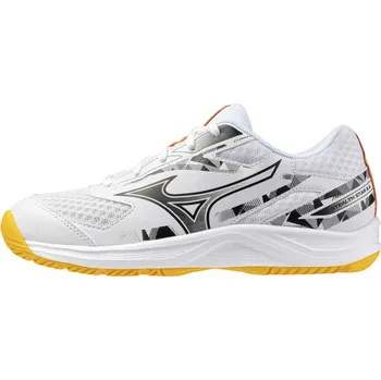 Dívčí obuv Dětská halová obuv Mizuno STEALTH STAR 3 Jr.(C) / White/Fiery Coral 2/Citrus Velikost: 34.5/2.5