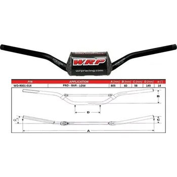 Řídítka WRP řidítka PRO-BAR 28,6mm LOW černá