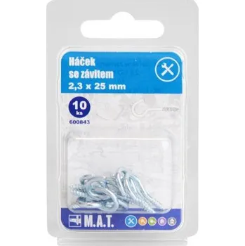 Šroub M.A.T. GROUP háček se závitem 25x2,3mm Zn (10ks)