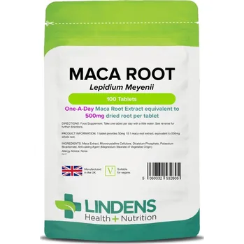 LINDENS Health + Nutrition Maca kořen 500 mg, 100 tablet>