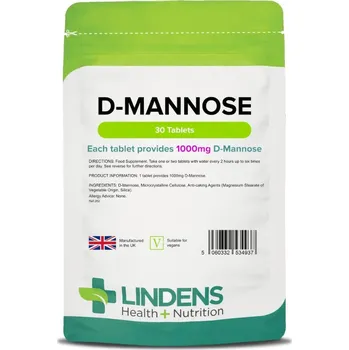 Lék na močovou cestu a ledviny LINDENS Health + Nutrition D-manóza 1000 mg, 30 tablet>