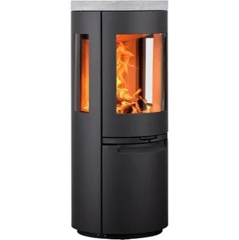 Krbová kamna HETA Scan-line 900 boční prosklení šedý lak a horní deska mastek