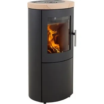 Krbová kamna HETA Scan-line 800 černý lak a horní deska pískovec tobacco