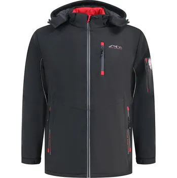 Pánská bunda D555 bunda pánská FRETWELL softshell nadměrné velikosti černá 6XL