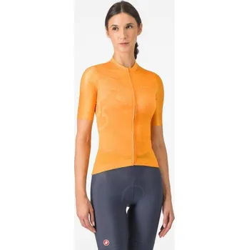 cyklistický dres CASTELLI Cyklistický dres s krátkým rukávem - FANTASIA - oranžová M