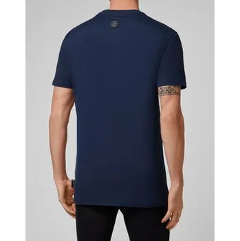 Pánské tričko PHILIPP PLEIN T-Shirt 22945 Tmavomodrá Regular Fit 3XL