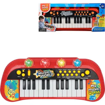 Hudební nástroj pro děti _Ostatní 1_ Piánko elektronické 35cm dětský keyboard (klávesy) na baterie Světlo Zvuk