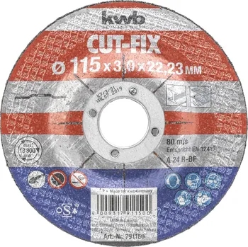 Kotouč řezný na úhlovou brusku CUTTING WHEEL, METAL, 115X3X22