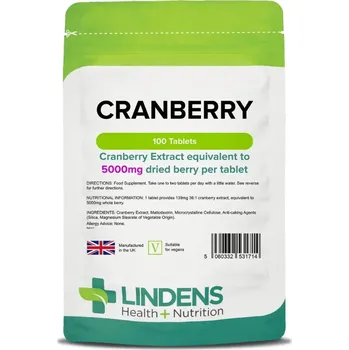 Speciální výživa LINDENS Health + Nutrition Brusinkový džus (extrakt) 5000 mg, 100 tablet>