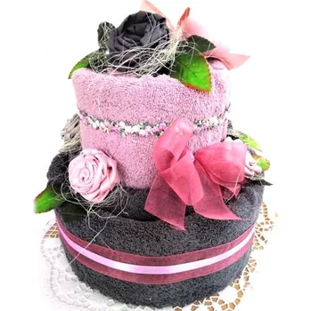 Textilní dort ručník a osuška - dvoupatrový