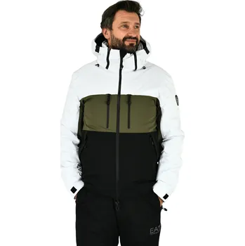 EA7 EMPORIO ARMANI SKI KITZBUHEL COLORBLOCK PROTECTUM7 JACKET MAN WHITE-BLACK-GRAPE LEAF Velikost: L