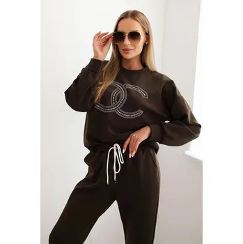 Viskózová tepláková souprava model 21517 hnědá