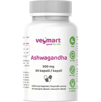 Vegmart Ashwagandha 500 mg, 90 kapslí>