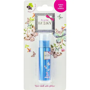EP line LUKKY Křída na vlasy modrá třpytivá 10g s vůní černý rybíz se třpytkami