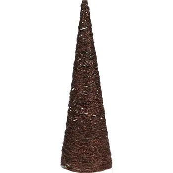 Vánoční dekorace dekorace PYRAMIDA 40cm, kov., 20LED, HN