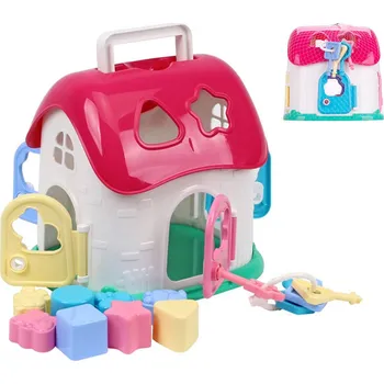 _Ostatní 1_ Domeček baby vkládací herní set s 8 tvary a svazkem klíčů v síťce