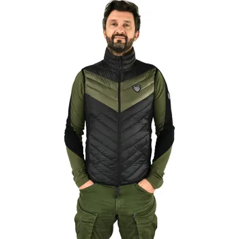 EA7 EMPORIO ARMANI SKI KITZBUHEL LIGHT PADDED VEST MAN BLACK-GRAPE LEAF Velikost: 3XL