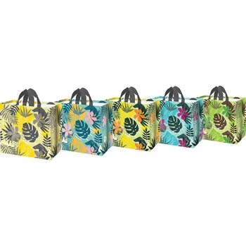 Nákupní taška FRASPO taška LISTY MONSTERA 40x40x20cm PH mix barev