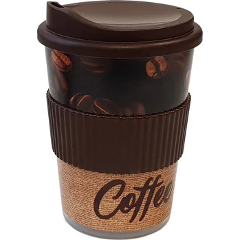 Sklenice TVAR PARDUBICE kelímek s pítkem 0,25l, s manžetou, PH EKOLINE COFFEE