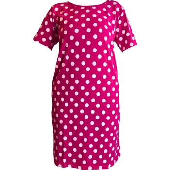 Dámská noční košile Dámská bavlněná noční košile tmavě růžová 23-605 Velikost: L