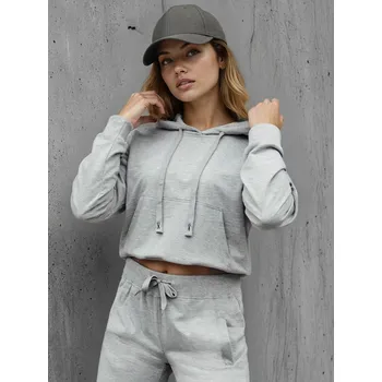 Dámská mikina Světle šedá dámská mikina s kapucí BY1533 Velikost: XL