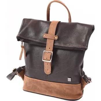 Městský batoh Dámský kožený ručně šitý batoh KUBÁT Irča II | černý | 222314