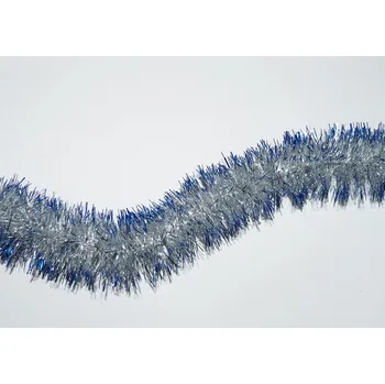 Vánoce Řetěz Vánoční 1,8 m/5 cm stříbrno-modrý