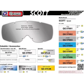 Motocyklové brýle Q-One sklo Scott Tyrant čiré - čirá