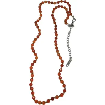 Náhrdelník Karneolový fazetovaný náhrdelník 4 mm s chirurgickou ocelí – elegantní šperk