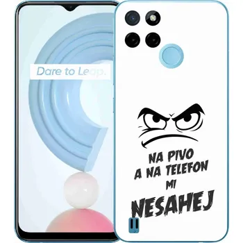 Náhradní kryt pro mobilní telefon Gelový kryt mmCase na Realme C21Y/C25Y - pivní motiv 2 bílé pozadí