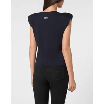 PHILIPP PLEIN Tank top 9537 Tmavomodrá Skin Tight Fit L