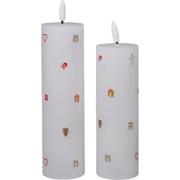 Svíčka Det Gamle Apotek LED svíčka Christmas Holidays Ø 5 cm – set 2&nbsp;ks