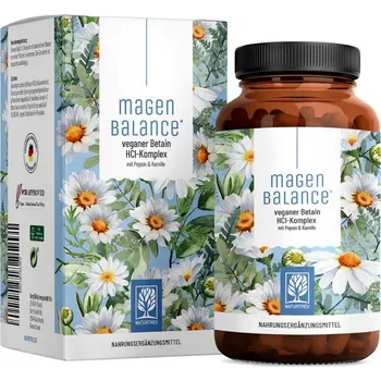 Lék při potížích s trávením Naturtreu Rovnováha žaludku – Betain HCl s pepsinem a heřmánkem na trávení, 120 kapslí>