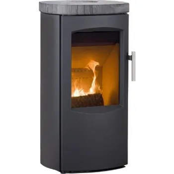 Krbová kamna HETA Scan-line 7B šedý lak a horní deska pískovec