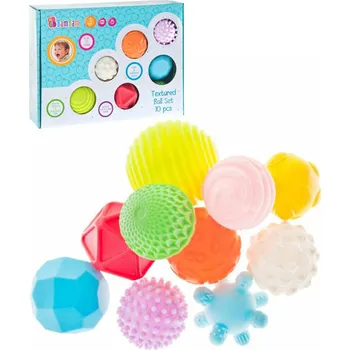 Hračka pro kojence Bam Bam BAM BAM Baby míčky senzorické set 10ks pro miminko v krabici