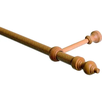 Garnýž jednořadá 28mm odstín jasný dub 100 cm (do stěny / na tunýlek - bez kroužků)