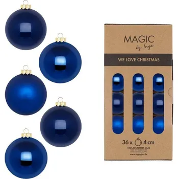 Vánoční dekorace Sada vánočních baněk Royal Blue, královsky modrá, sklo, 36 ks&nbsp;19415P436